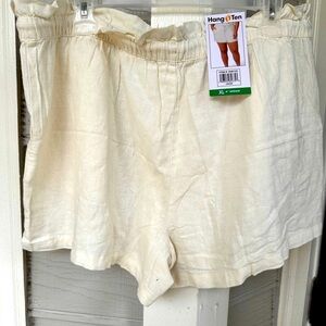 Hang Ten Women's High Waist Cream Shorts